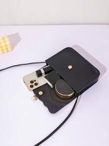 1个女童斜挎零钱包，珍珠吊坠，时尚优雅，撞色和纯色款式，精美礼物 - 彩色 - 查看 11