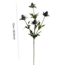 5 Artificial Thistle Flower Sprayer - Realistic Artificial Eryngium Flowers. These Lifelike Artificial Eryngium Plants Are Ideal For Weddings, Engagements, Home Decor, Tabletop Decorations, Holiday Celebrations, Mother's Day Decorations, Bridal Bouquets, Wreaths, Outdoor Decorations, And Room/Hotel/Restaurant/Office/Bedroom Decor.