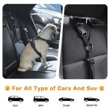 3件套可调节狗狗车载安全牵引绳，宠物牵引绳，车载安全绳，二合一狗狗牵引绳，适合户外使用，可调节尼龙材质狗狗约束车载安全带，经久耐用，360度旋转连接器，易于使用 - 彩色 - 查看 2