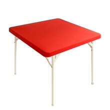 Cocktail Fitted Spandex Stretch Small Square Table Covers Elastic Tablecloth For Side Accent Table End Table 24x24 Inch, Red,24inchx24inch(Square),Red - Red - View 3