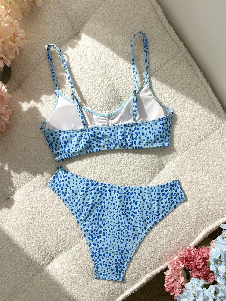 2pcs/Set Cute & Sexy Holiday Beach Vacation Single Party Summer Bikini Set - Multicolor - View 3