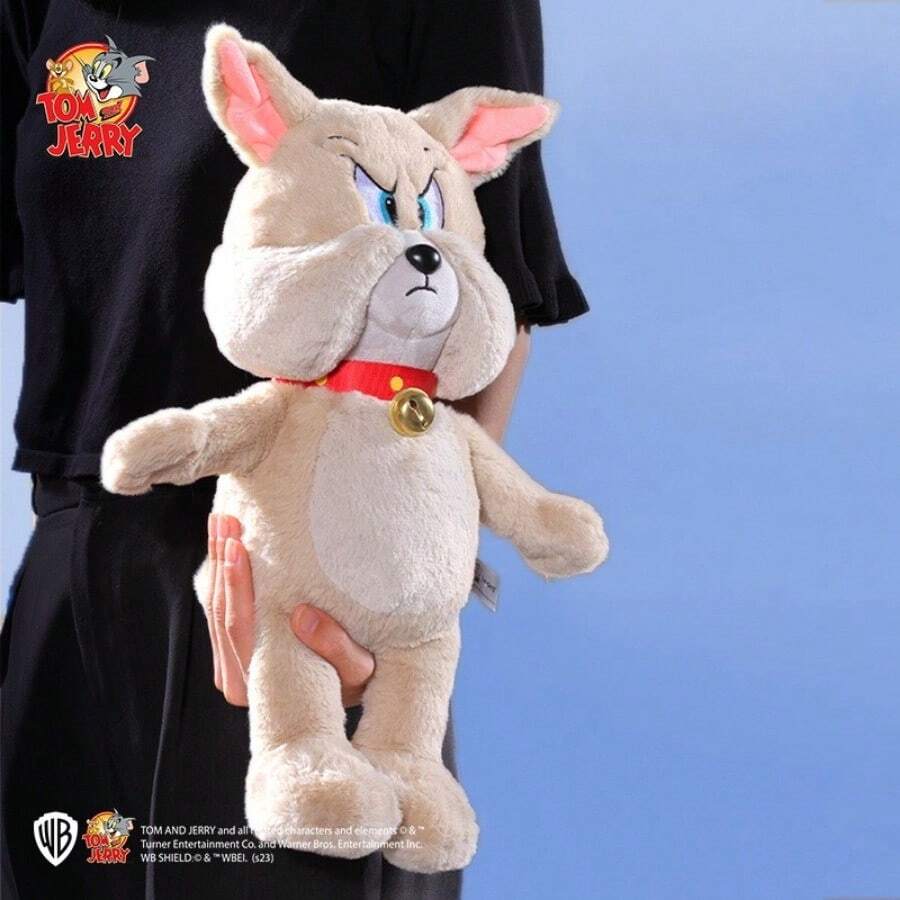 TOM AND JERRY. 40厘米豪华毛绒尖刺斗牛犬玩偶,柔软可爱,汤姆和杰瑞电影角色,官方授权,节日礼物,适合儿童 - 黃色 - 查看 1