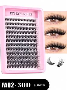 640pcs Cluster False Eyelashes Set, 10D/20D/30D/40D Mixed Synthetic Mink Hair Lashes, 0.07mm Curl, 8-16mm Length, Including Natural Style Lashes, 3D Russian Volume, Suitable For Beginners, Reusable, Suitable For Home Wear, Individual Lashes, Suitable For Travel, Daily Wear (Suitable For Beginners), Weddings, Dates, Parties, Holidays, Ideal As Christmas/Halloween/Gift Eyelash Set. - D - 查看 13