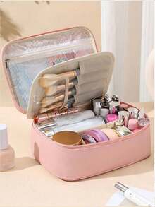 1个多功能化妆包，夏季旅行化妆品收纳包，防水洗漱包，大容量化妆刷收纳包，方便携带的护肤品、化妆品、化妆刷、粉饼、口红等物品，适合海滩、学校、浴室、节日、情人节、圣诞节、母亲节等场合，是送给母亲、家人、朋友的理想礼物，也是夏季必备单品。化妆包、化妆包、旅行必备单品、化妆包、大容量化妆包、圣诞礼物、化妆包、旅行、女士旅行必备礼物、化妆包、手拿包/小手提包、化妆品收纳包、化妆刷收纳包、迷你化妆包、大容量化妆包、女士礼物、圣诞礼物、女士礼物创意