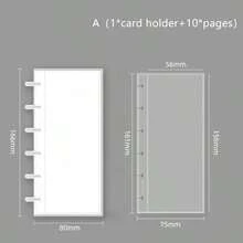 KPOP偶像照片卡收藏册 - 4格塑料长方形照片套，包含10个卡套，文具套装，返校季，学习用品 - 白色 - 查看 6
