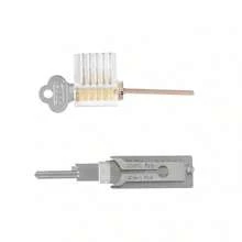 Ss001pro Lock Pick Set Is An Excellent Lock Picking Tool, With A Transparent Lock Practice Function. - Silver - View 7