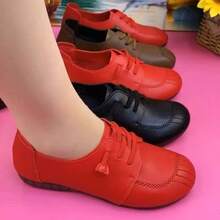 2025 Primavera Nueva Moda Zapatos de Mamá Zapatos de Mujer Suela Suave Superficie Suave Antideslizante Casual Versátil Zapatos para Personas de Mediana Edad y Ancianos Zapatos Individuales - Negro - Ver 5