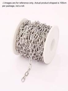 100厘米不锈钢不褪色链条配件，椭圆形链，适用于项链、手链、珠宝制作和DIY配件