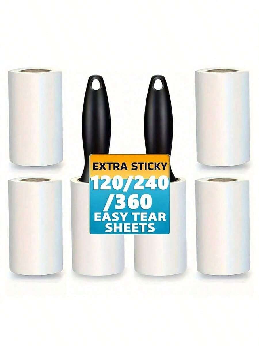 Quitapelos para mascotas, súper pegajoso, fácil de rasgar, sin fragancia, no impermeable, para uso corporal, adecuado para muebles, ropa y alfombras, limpieza de pelo de perro y gato