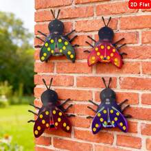 4pcs 2D Flat Spotted Mixed Color Bee Wall Art Sculpture, Hanging Bee Wall Decor For Indoor Outdoor Garden Yard Lawn Decoration