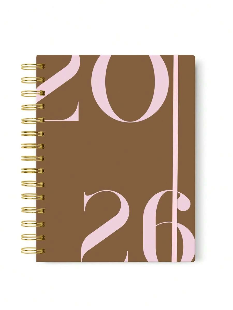 2026 Agenda, Dated 1 Day Per Page With Times - 鏽棕色 - 查看 1