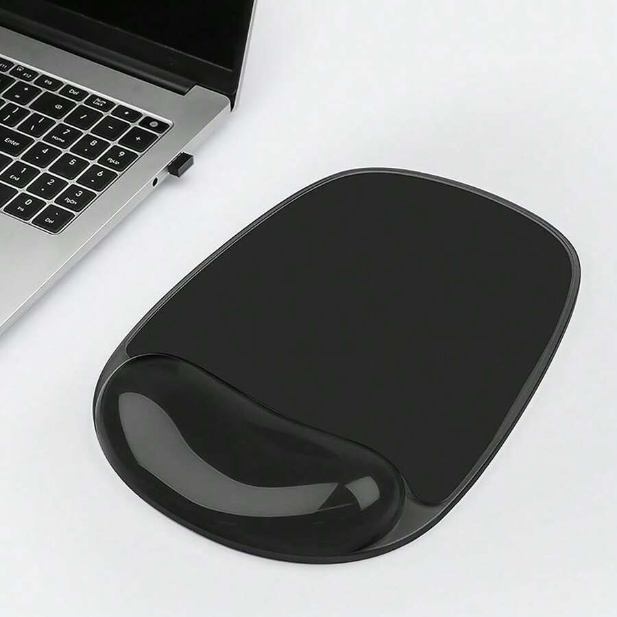 Gel Wrist Rest For ,Ergonomic Pad With Clear Cushioned Pa 1lm Rest,Gel Pad With Wrist Support,Small Desk Mat,Office Desk Work Accessories For Women,Carpal Tunnel Relief (A-Black) - A-黑色 - 查看 1