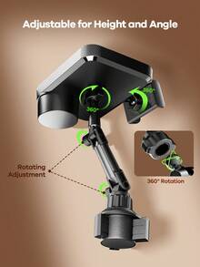 REMAX 2-In-1 Adjustable Car Cup Holder Expander With 360° Rotatable Phone Holder, Stable Design Suitable For Car, Treadmill, Golf Cart, Quick 1-Second Installation, Fits 2.5-3.7 Inch Cup Bottom, Extendable Car Accessory, Car Essential, Automotive Supplies - CP2006 Black - View 6