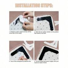 A Must-Have Carpet Anti-Slip Fixing Tape For The Home, Washable Fixing Tape, Made Of PU Material, Washable, Leaving No Residue, Reusable, A Great Choice As A Gift For Family And Friends! - 黑色 - 查看 2