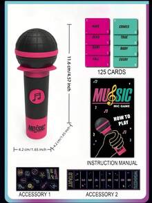 Trò chơi tranh giành micro, trò chơi karaoke gia đình, 2-10 người chơi, trò chơi vui nhộn với 250 lời bài hát (125 thẻ), thích hợp cho đêm chơi game, tiệc sinh nhật, tuyệt vời cho người yêu âm nhạc, karaoke hoặc ca sĩ. - Nhiều màu - Xem 11