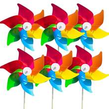 3pcs Sakura 6-Blade Pinwheel, Outdoor Plastic 8-Blade Weathervane, Outdoor Decorative Pinwheel, Suitable For Lively Rotating Outdoor Decor In Yard, Lawn And Garden (Assorted Pinwheel Colors), Requires Assembly - Multicolor - View 14