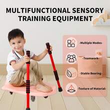 GCCSJ 6-Wheel Kids Paddle Scooter With Adjustable Handlebar & Safety Buckle – Sensory Balance Training Scooter With 2 Oars, Indoor/Outdoor Active Play Toy For Toddlers Boys Girls (Pink) - Pink - View 3