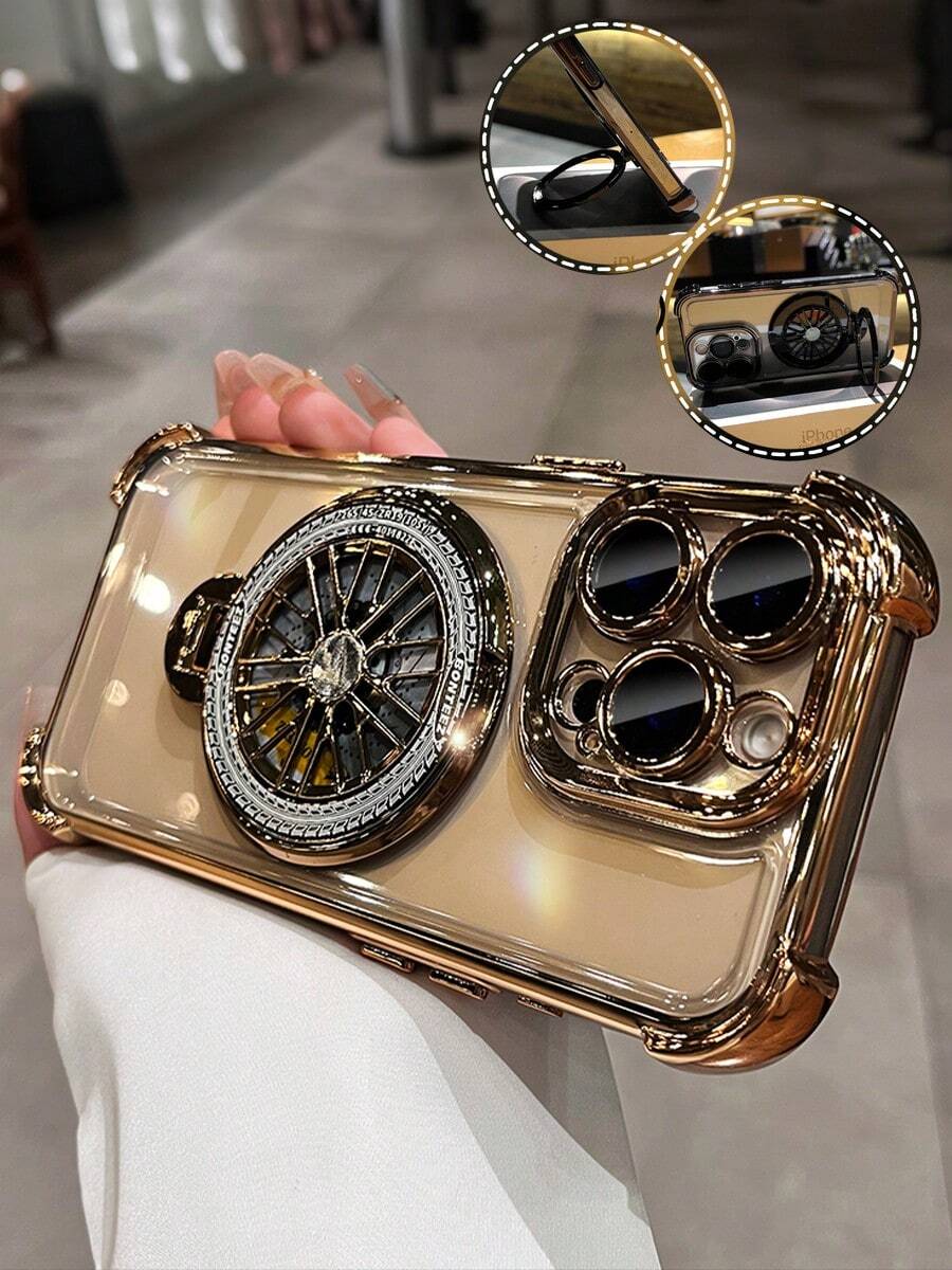 奢华电镀透明手机壳，带支架，硅胶防震软壳，防摔防震，兼容 16/16e/16 Pro/16 Pro Max/16 Plus/15/14/13/12/11/X/XS/XR/8/7、Galaxy S25/S24/S23/S22/S21/A55/A54/A53/A52/A35/A34/A23/A16/A15/A14/A13/A12/A05S/FE/Ultra/4G/5G、Redmi/Honor/MOTO/OPPO/Infinix 等品牌