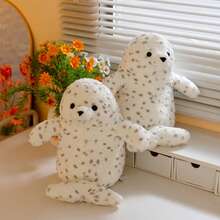 1pc Cute Plush Spotted Seal Stuffed Animal Doll, Soft Cuddly Cartoon Seal Doll Pillow, Gift For Girlfriend, Best Friend, Birthday, Valentine's Day, Easter - Multicolor - View 1