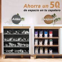 CYPNIMOOD Organizador de Ranuras para Zapatos 10 Piezas Zapatera Organizador Doble de Plástico Apiladores de Zapatos Ajustables Ahorro de Espacio para Zapato Tacón Alto Tenis y SandaliasFashion - 222577224 - Ver 4