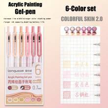 Bộ bút gel acrylic 90 màu Languo - Bút vẽ nghệ thuật nhiều lớp chuyên nghiệp, phù hợp cho học sinh, đầu bút mảnh 0.7mm, bút vẽ DIY trên thủy tinh/giấy/gỗ/giấy đen/cốc/nhựa, lý tưởng cho việc ghi chú và thủ công. - Nhiều màu - Xem 19