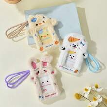 1pc Cute Plush ID Card Holder With Anti-Lost Lanyard - ID Card Case, Suitable For Students, Office, Travel - Compatible With ID Badges, Transit Cards, Work IDs - Koala Lover, Student Essential, Fun Accessory, Perfect Gift For Wearing - Pink - View 3