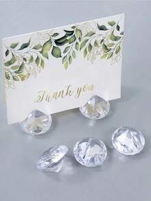 1pc/5pcs/10pcs Transparent Acrylic Name Card Slot Base Holder, Suitable For Card Slot Base, Postcard, Wedding Table Number Card, Display Stand - Clear - View 6