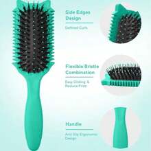 1pc Smooth Back Hair Brush, Salon Styling Brush, Soft Bristle Beard Brush, Leopard Printed Comb, Edge Brush For Trimming Hair Edges, Providing Luster For All Hair Types, Straightening Curly Hair, Restoring Shine And Texture, Hair Clip, Home Supplies - Hồng - Xem 2