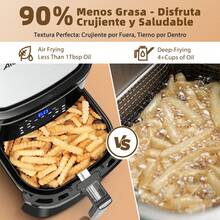 Freidora de Aire Inteligente 1750W, 7L de Capacidad, 7 Menús Preprogramados, Control de Temperatura y Temporizador, Cesto Antiadherente y Fácil de Limpiar,Aigostar - Tipo de Enchufe A USA (110-127V) - Ver 6