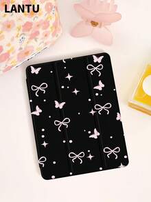 1pc Butterfly Silhouette Print Flat Protective Case, Compatible With Apple IPad 10.2", IPad Pro 11" 2020/2021/IPad (A16) 11" 11th Gen 2025/9th/10th, IPad Air 4th 10.9", Galaxy Tab S6 Lite 10.4", /, Anti-Drop, With Pen Slot, Sleep/Wake Support, Romantic Gift For Friends And Family, Valentine - Multicolor - View 4