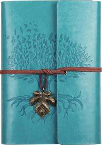 Billtigif PU Leather Journal Notebook, Refillable Travel Vintage Writing Journals Diary, Gifts For Women, Men, Teen Girls And Boys, 100GSM Lined Paper,160 Pages(Blue, A5 9.2" X 6.5") - ColorA - 查看 1
