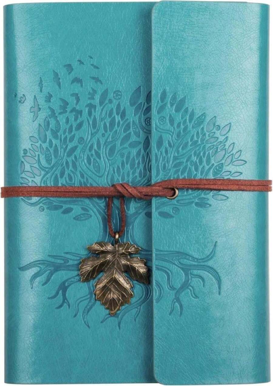Billtigif PU Leather Journal Notebook, Refillable Travel Vintage Writing Journals Diary, Gifts For Women, Men, Teen Girls And Boys, 100GSM Lined Paper,160 Pages(Blue, A5 9.2" X 6.5") - ColorA - 查看 1