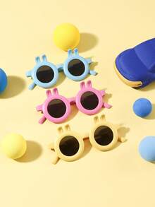 1 Set 3PCS Boy's And Girl's 3-8Y Polycarbonate Cartoon Bunny Frame Sweet Cute Versatiley Fashion Glasses, Outdoor Travel Festival Party Outfit, With Glasses Case - Multicolor - View 6