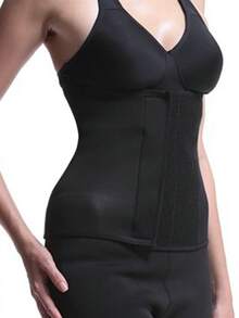 1pc Adjustable Hook And Loop Waist Belt, Yellow Neoprene Sports Fitness Sweat Waist Trainer, Waist Cincher