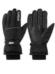 1 双冬季运动滑雪手套，保暖加厚内衬，适合日常使用，户外活动，骑自行车，触摸屏，男女通用