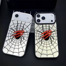 Gray spider web spider This stylish and comfortable large-hole IMD acrylic phone case is an ideal gift for friends and family. It is compatible with for  17/16/15/14/13/12/11/X/XR/7/8, for OPPO,for , for VIVO, for , for Xiaomi, for Honor, and for  models, including Plus, Pro, Max, and SE versions. It's the perfect gift for holidays such as Christmas, Valentine's Day, and New Year. - Negro - Ver 1