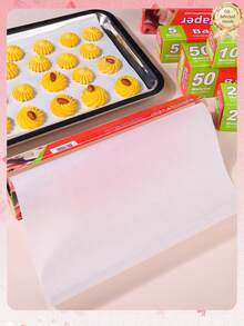 2张/1卷厨房吸油纸，不粘烘焙纸卷，耐热材料，双面可用，可定制尺寸5米/10米/20米/50米，适用于烤箱、烤架、空气炸锅、蒸锅、烘焙、烤制、空气炸、蒸面包、纸杯蛋糕、煎培根、热狗、汉堡、汤、烹饪肉类和披萨等。 - 白色 - 查看 10