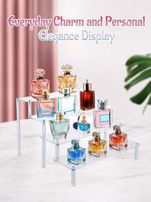 亚克力透明展示架，适用于化妆品、香水、摆件、古董收纳架、盲盒架、多层展示架、多功能桌面摆件、纸杯、蛋糕架 - 無色 - 查看 4