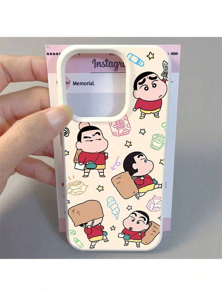 Fast EU Shipping (DE & ES)Spaßige und süße Crayon Shin Chan Muster Handyhülle kompatibel mit iPhone 16 Pro Max 15 14 13 12 11 7/8 Plus X XR XS Max Neue Luxus Anti-Rutsch und stoßfeste Silikon Weiche HülleSamsung