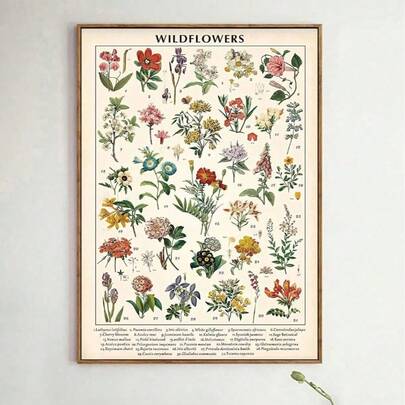 1pc Vintage Floral & Botanical Poster Artwork, Frameless