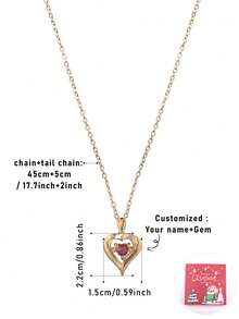 1pc Customized Personalized Multi-Name Engraved Minimalist Elongated Heart Pendant Necklace, Unique Accessory Combination, Gifts For Thanksgiving, Mother's Day, Valentine's Day, Birthday, Anniversary, Friends, Graduation, Christmas, High-End Family - Gold - View 29