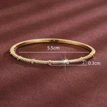 1pc Fashionable Geometric Polka Dot Design Cubic Zirconia Inlaid Women Bracelet