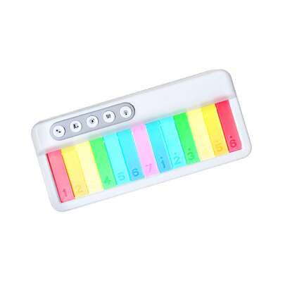 Piano eletrônico de 13 teclas com luz e cores: caixa de música portátil com som e luz ajustáveis, instrumento musical ideal para iniciantes.