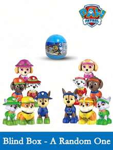 1 Box Paw Patrol Surprise Egg Mystery Box, Random Cartoon Character Figurine Collection, Party Gift, Unboxing Game Golden Egg, Fun Gashapon Toy (Random Style)