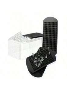 2pcs Square 160-Cavity Silicone Ice Cube Tray, Cold-Resistant , Can Be Used As Ice Mold, Pudding Mold, Suitable For Home, Bar And Various Occasions, Easy To Use