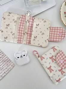 1Pc Ins Stye Ditsy Floral Print Girl's Cute Wallet, High Beauty Pendant, Small Wallet, Student Portable Card Storage Bag Button Coin Purse Simple Fashionable Small Bifold Wallet For Women Wallet Mini Wallet Purse Wallet Small Wallet Wallet Cute Wallet Wallet Student Card Holder, Wallet, Bank Card, ID Bag Birthday Gifts Bridesmaid Gifts Back To School Gifts Mom Gifts Gift For Friends School Supplies Travel Essentials College Essentials - Multicolor - View 8