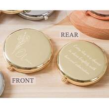 Personalized Pocket Mirror Wedding Favor, Engraved Bridesmaid Gift, Floral Bridesmaid Invitation Anniversary Gift, Minimalist Luxury Style - Multicolor - View 4
