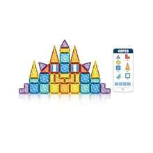 wsfMagnetic Set de Bloques de Construccion Magneticos 3D 45 Piezas Castillo de Cristal Stem Juguetes Niños y Niñas.aad - como en la foto - Ver 5