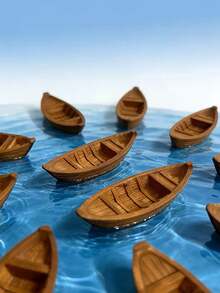 5pcs Realistic Resin Floating Boat Model, Suitable For Aquarium, Fish Tank, Pool, Beach Scene, Bonsai Landscaping, Home & Office Decor, Birthday Gift, Holiday Party Gift