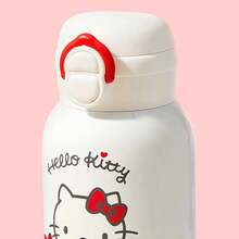 Miniso 三丽鸥 Hello Kitty 500毫升/16.91盎司双杯保温杯 (ZG)：采用耐用的304不锈钢材质，真空隔热（保温6小时/保冷12小时），双杯设计，时尚的Hello Kitty印花+文字细节，轻巧便携，多场景适用（办公室/学校/户外），实用三丽鸥主题保温杯（1个） - 米白色 - 查看 2